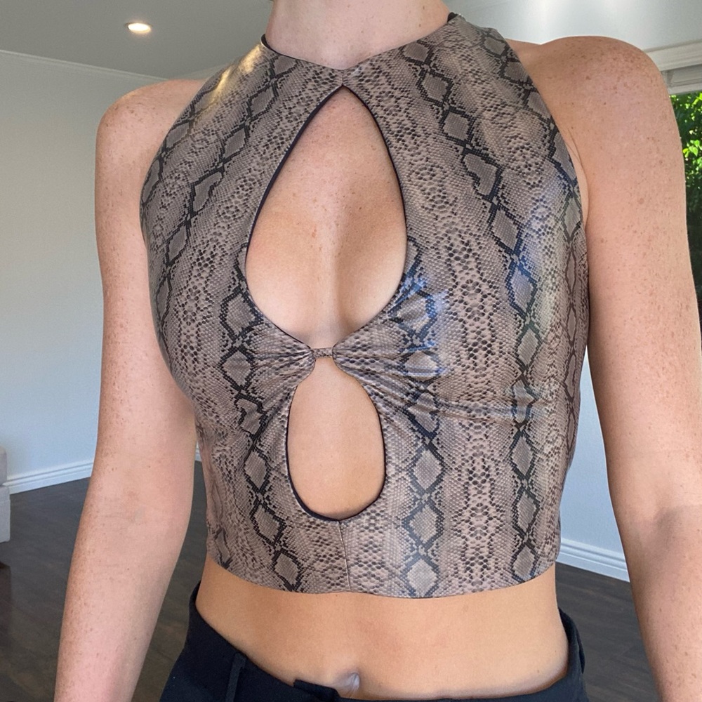 NWT Mistress Rocks Snake Print Crop Top